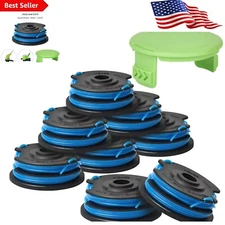 Fast Cutting Dual-Line Replacement Spool Set for Greenworks Trimmers - Pack of 8