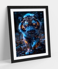 Listing image for MAJESTIC GLOWING BENGAL TIGER -FRAMED WALL ART POSTER PAPER PRINT