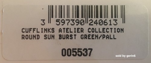 S.T. Dupont Round Atelier Sunburst Green Cufflinks, 005537, 5537, New In Box - Picture 3 of 3