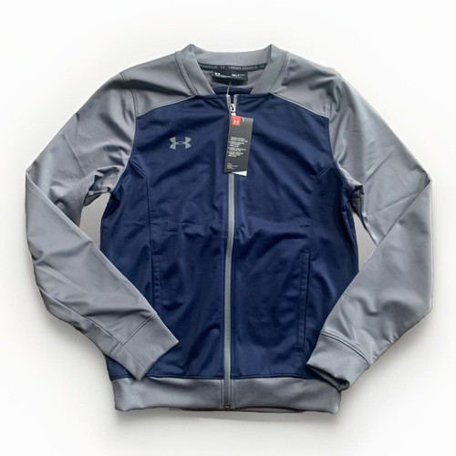 Under Armour Jacket Mens Small Navy Gray Challenger II Track Jacket Fitted NWT