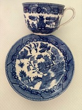 Blue Willow Made in Occupied Japan Set of 2 Tea Cups  Saucers