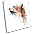 Fox Paint Forest Abstract Animals SINGLE CANVAS WALL ART Picture Print