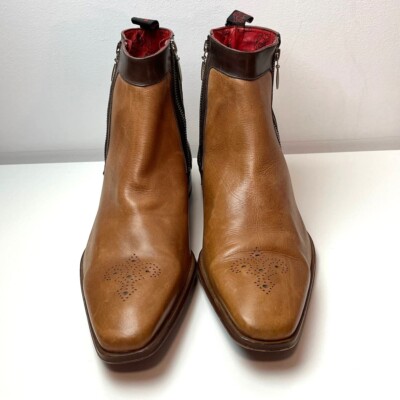 JEFFERY WEST SCARFACE MUSE Twin Zip Brogue Leather Boots Goodyear