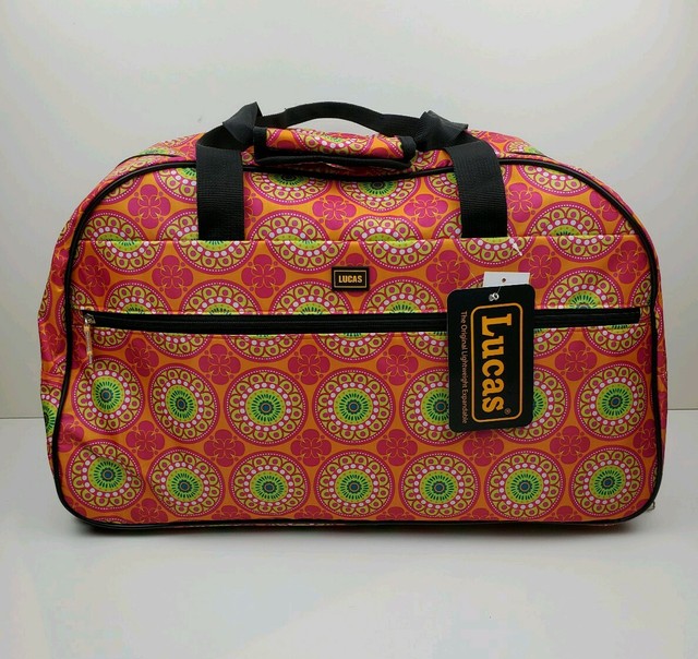 Lucas 22" Wheeled Designer Duffel Bag Kaleidoscope Orange CarryOn