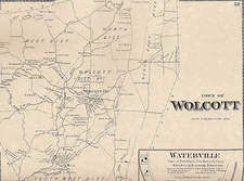 Wolcott Waterville CT 1868 Map with Homeowners Names Shown