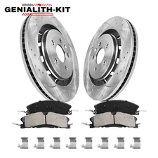 For Ford Explorer Flex Lincoln MKS MKT 352mm Front Drilled Rotors and Brake Pads