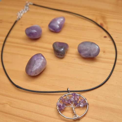 Crystal Chip Tree Of Life Pendant Necklace Healing Gemstone Jewellery Gift - Picture 2 of 5