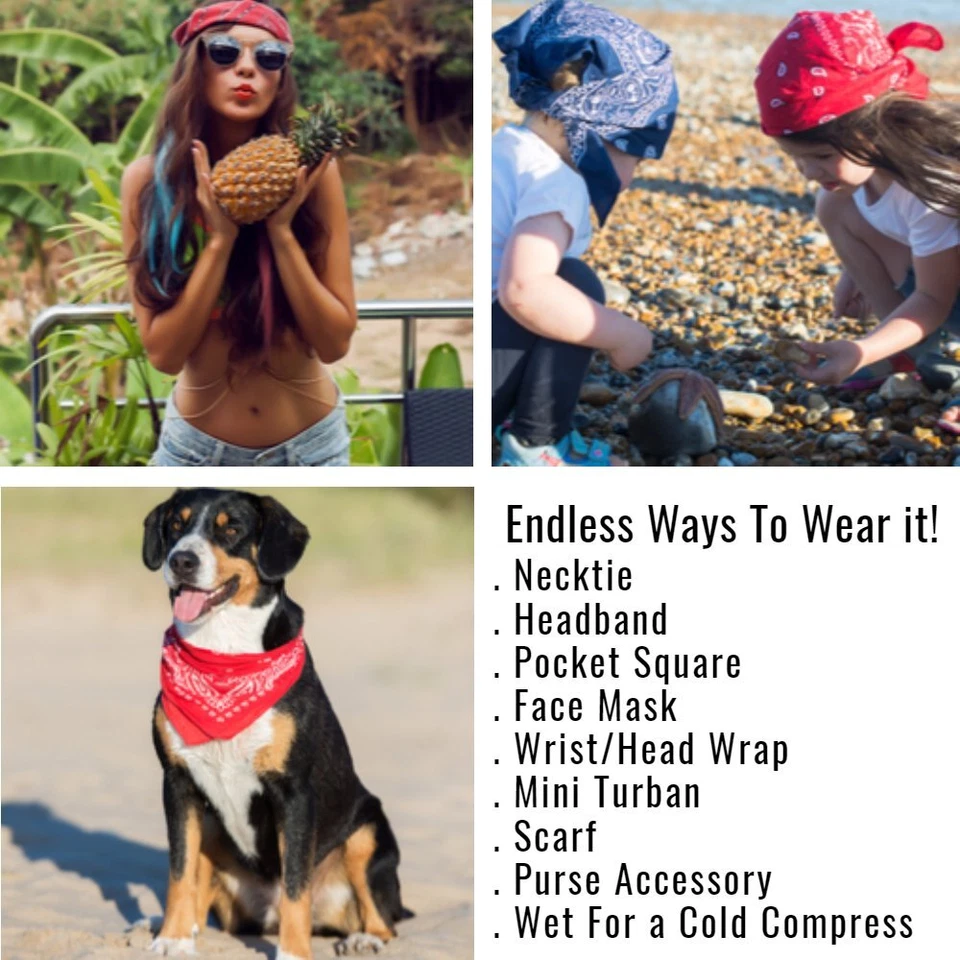 Paisley 100% Poliéster Unisex Bandanas - Paquete de 5 Foto 4 de 4