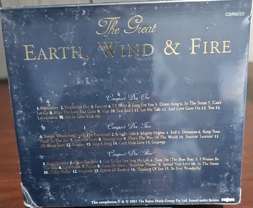 Great Earth Wind & Fire 3 CD Box Set Brand New Sealed - Imagem 2 de 2