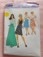Simplicity 7352 Misses' Vintage Wrap Skirts Pattern Sizes 16   1976
