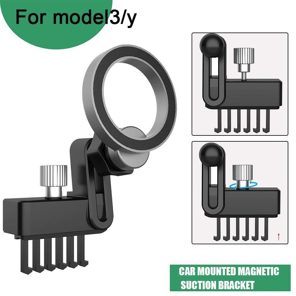 For Tesla Model 3 Magnetic Car Mobile Cell Phone Holder Mount Stand For Iphone #