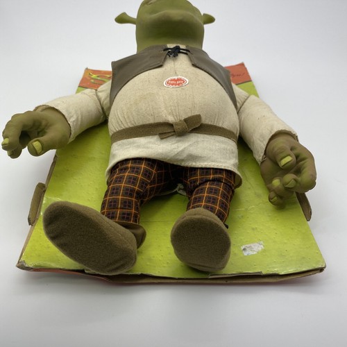 RARO SHREK 2 2004 FELPA NUEVO OGRO PARLANTE SHREK ROTO CABEZA DE PLÁSTICO 15" DREAMWORKS - Imagen 5 de 8