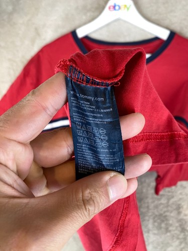 Tommy Hilfiger Casual T-Shirts Top Size XL Mens Red Logo Short Sleeve - Picture 6 of 11