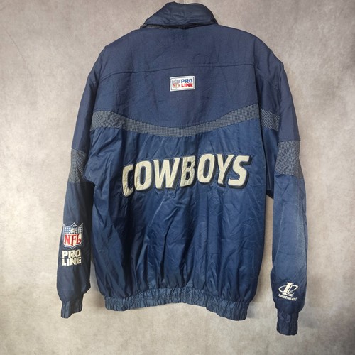 Vintage 90s Logo Athletic NFL Pro Line Dallas Cowboys Winter Parka Jacket Men M - Picture 9 of 11