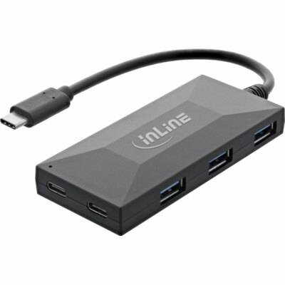 InLine  USB 3.2 Gen 1 OTG Hub Typ-C  zu 3 Port Typ-A / 2 Port Typ-C  schwarz