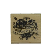 Forever Heart Wood Mounted Rubber Stamp, Inkadinkado, 96123J, Love, Heart