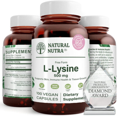 L-lisina 500 mg - Apoya la piel, la salud inmune y el crecimiento de los tejidos