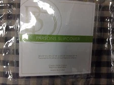 Ballard Designs Essential Parsons Dining Chair SLIPCOVER Country gray check