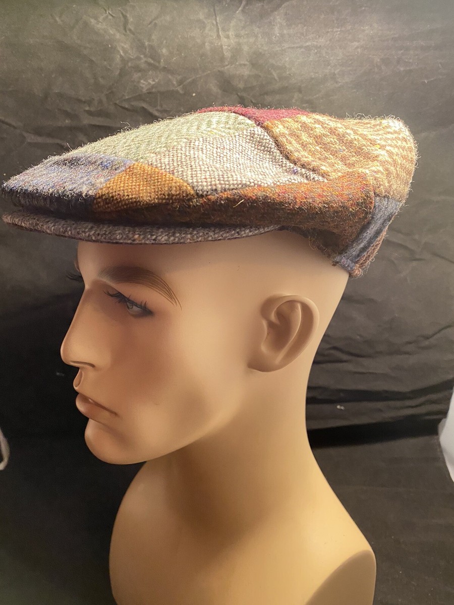 Hanna Hat Pure New Wool Patch Work Flat Cap Ben Hogan Style Made