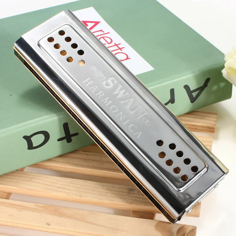 Professional Silver 24 Holes Double Sided C/G Key 2 Sides Mouth Organ Harmonica - Image 2 of 4