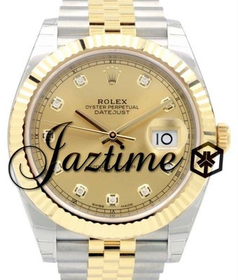Rolex Datejust 41 Yellow Gold/Steel Champagne Diamond Jubilee 126333 BRAND NEW