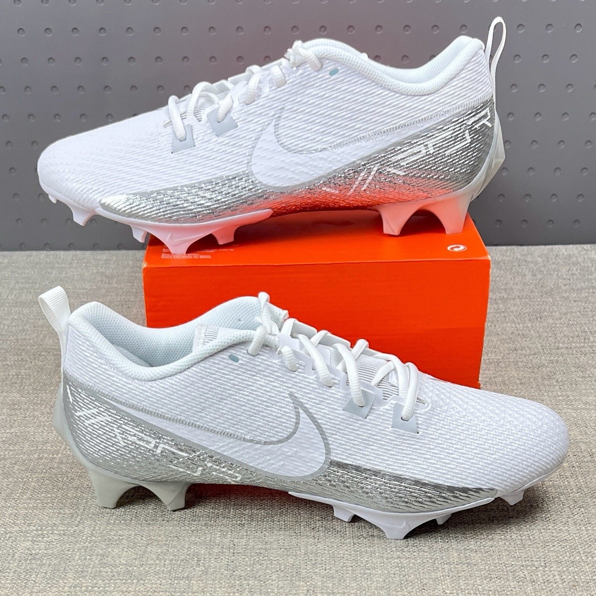 Nike Vapor Edge Speed 360 2 White Silver Football Cleats Mens Sz
