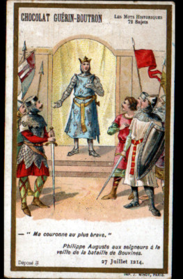 CHOCOLATE IMAGE GUERIN BOUTRON / HISTORY / KING PHILIPPE AUGUSTE in 1214
