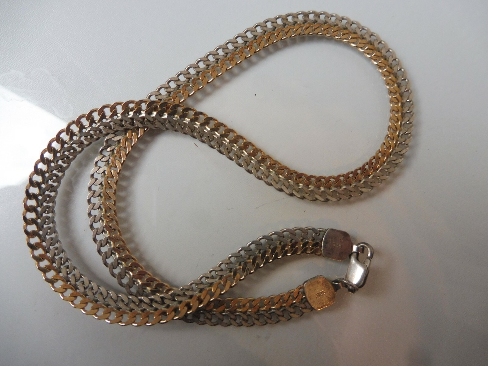 Beautiful Old Necklace, Double Panzer Chain, 925 Silv… - Gem