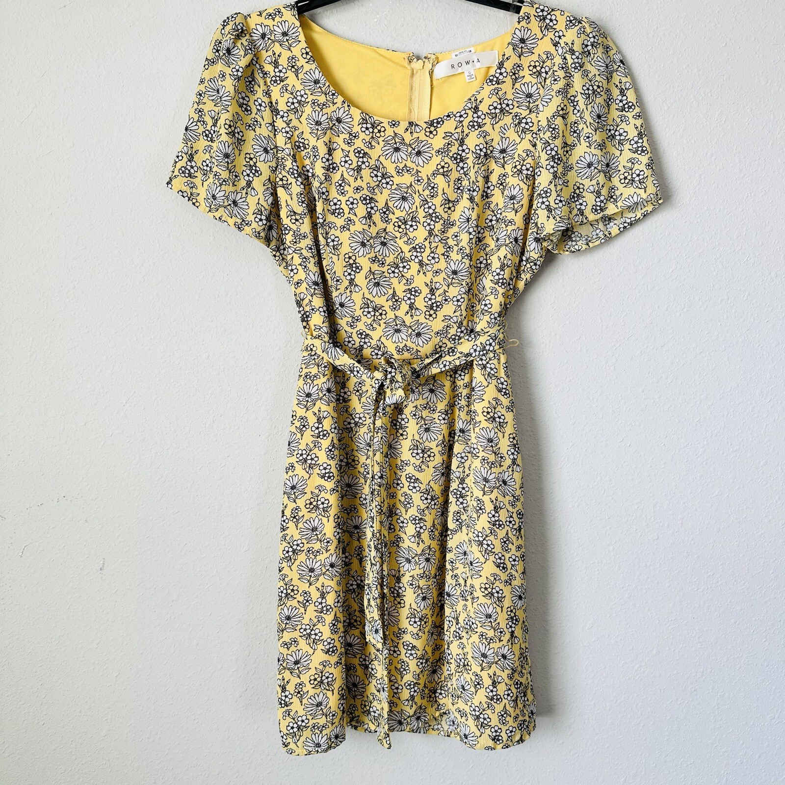 Abito da sole giallo con cintura floreale Fila A taglia S B RR