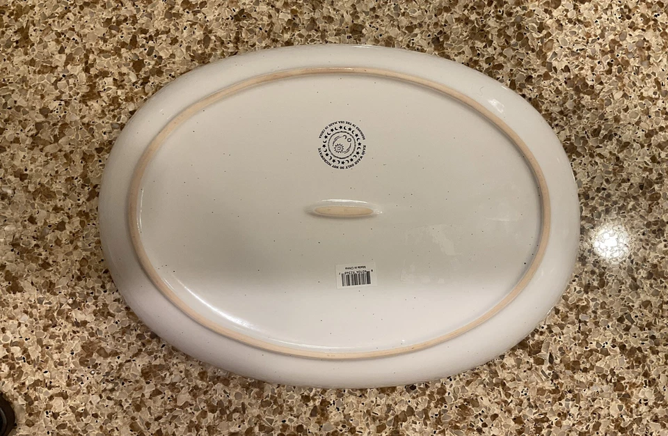 HAMSA  & EVIL EYE 12 INCH CERAMIC WHITE & BLUE PLATTER STAY WILD MOON CHILD - Image 4 of 4