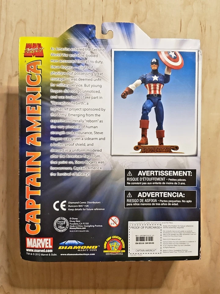 🗨🇺🇲 Figura de acción clásica Capitán América Marvel Select 2012 🇺🇲🗨 Foto 2 de 2