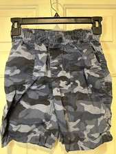 Gap Kids Size Medium Shorts Cargo Black Gray Camo Elastic Drawstring