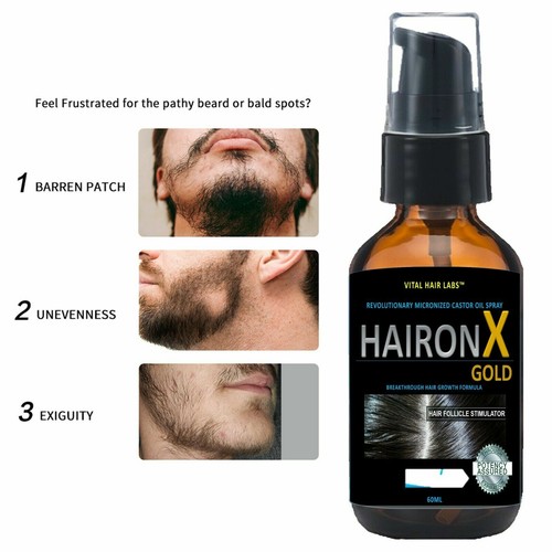 Aceite de crecimiento de barba HaironX suero de crecimiento rápido bigote aseo para hombres - Imagen 4 de 12