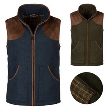 Mens Fleece Gilet Check Lined Waistcoat Bodywarmer Sleeveless Vest Rydale