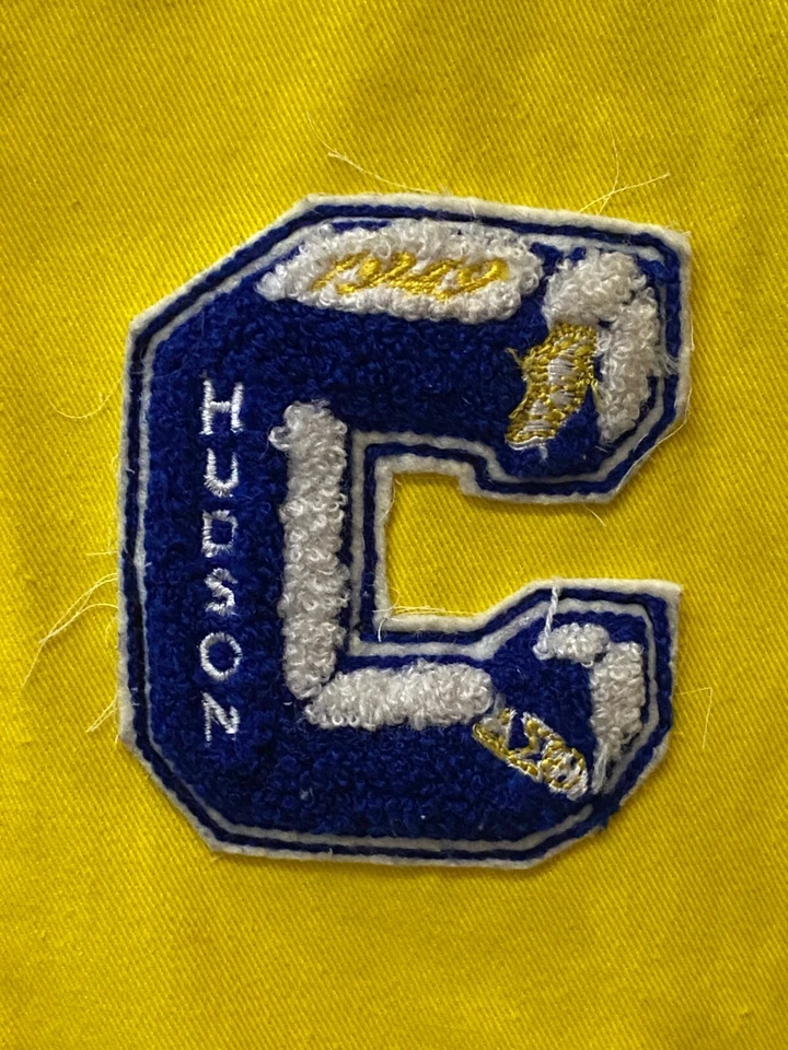 Chaqueta de bombardero Hudson NYC Newyork cremallera completa Varisty | Amarillo Blanco | Para hombre M Foto 4 de 4