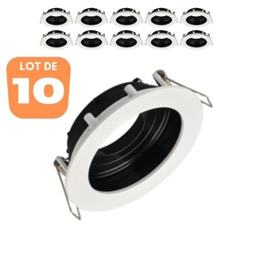 Supports de spots Beta R3 rond blanc noir en alliage durable pour finitions de plafond épurées