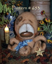 Patti's Ratties Primitive Octopus 6" Fish Beach Nautical Doll Paper Pattern 653