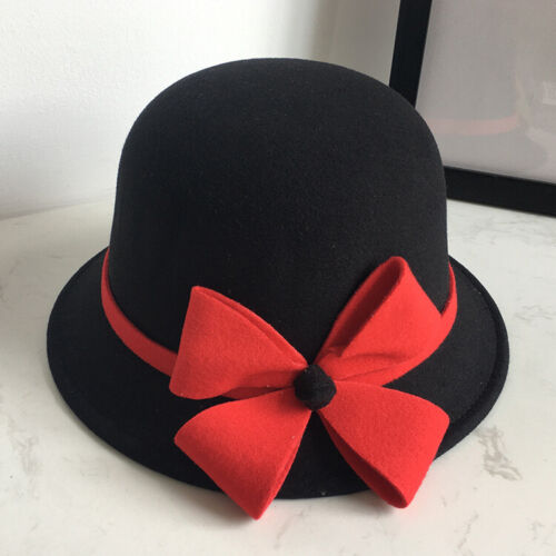 Fascinator Hat Bowler Hat Bucket Wool Crushable Vintage Flower Cloche Round Hats - Picture 17 of 93