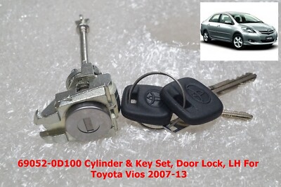 69052-0D100 Cylinder & Key Set Door Lock Lh Passerger For Toyota