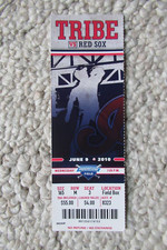 INDIANS VS RED SOX 6/9/2010 FULL TICKET ~ JUSTIN MASTERSON (1ST CAREER SHUTOUT)