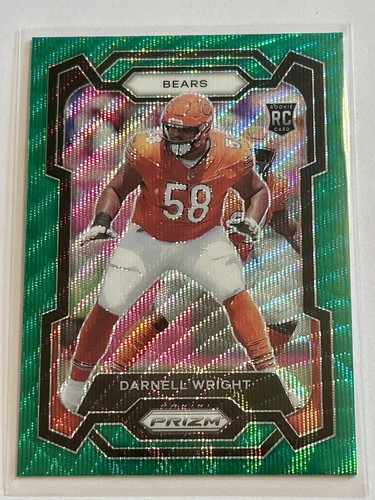 Darnell Wright 2023 Panini Prizm Rookie Green Wave Prizm RC #313 Chicago Bears - Foto 6 di 7