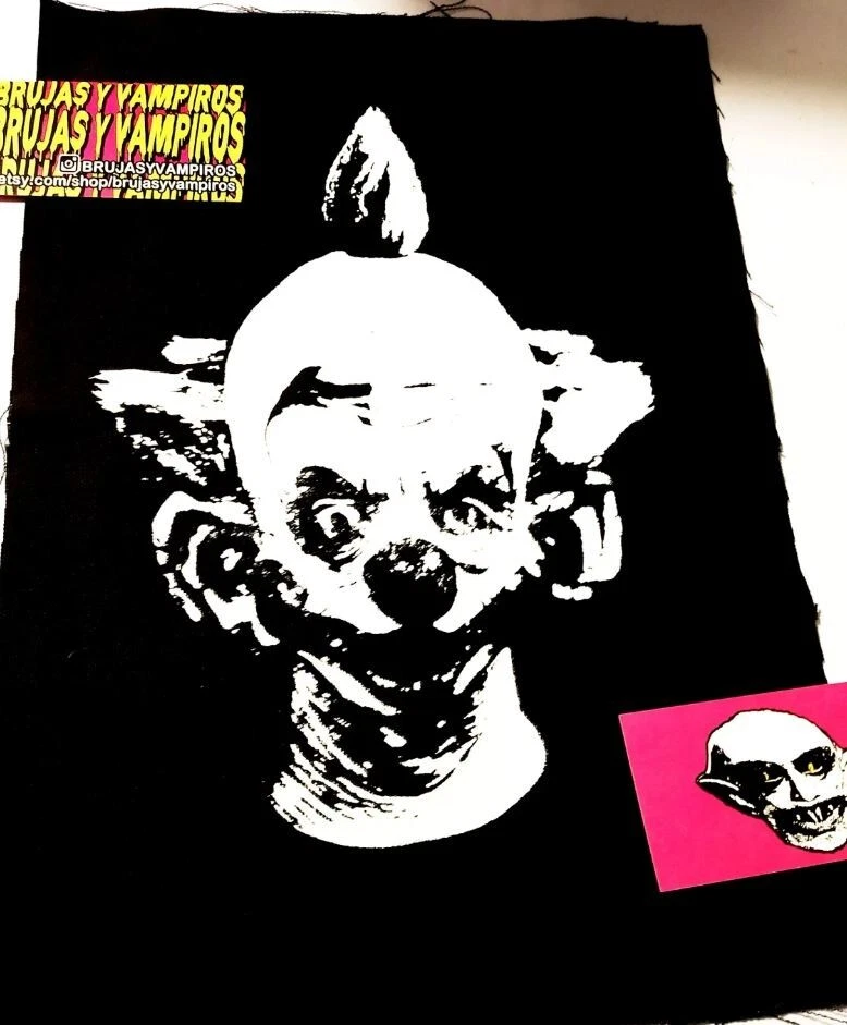 HORROR movie sew on back patches black fabric white ink , horror back patch - Image 3 of 4