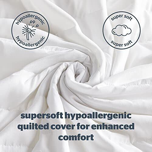 Silentnight Double Mattress Protector Quilted Cover with Straps