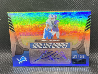 2022 PANINI PLAYBOOK GOAL LINE GRAPHS JAMAAL WILLIAMS AUTO 151/199 Lions (374)