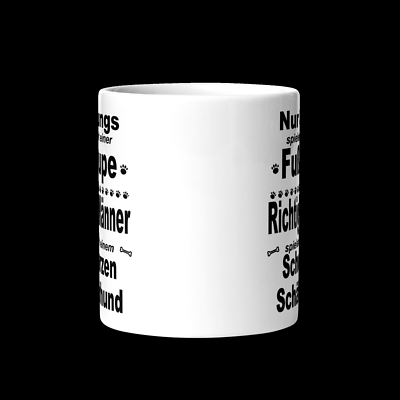 Tasse Humoristique Berger Allemand – Nur Mädchen Spielen Mit Einer Fusshupe – Blanc