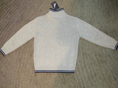 Nautica Boys Gray Cotton Zip Neck Sweater - Size S(4) - NWT - Picture 3 of 3