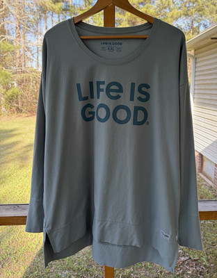 Life is Good Crusher-FLEX Oversized Crew Blue Women's Size XXL ''LIFE IS GOOD''