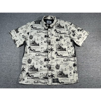 Zero Foxtrot Hawaiian Shirt Mens Extra Large Tropical Nautical Vented Button-Up