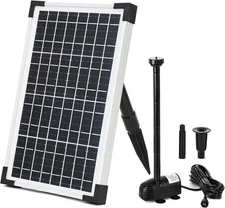 ECO-WORTHY Solar Fountain Water Pump Kit 12 W, 196 GPH+ 12 12 Watt, Black 