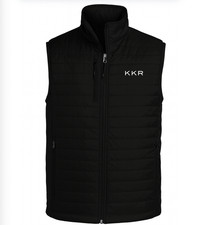 NWT RARE 100 Authentic KKR Private Equity Packable Vest / Gilet Black / White